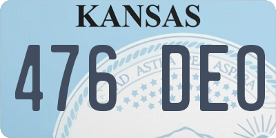 KS license plate 476DEO