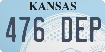 KS license plate 476DEP