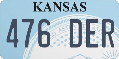 KS license plate 476DER