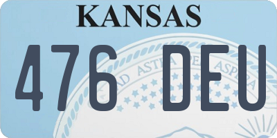 KS license plate 476DEU