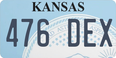 KS license plate 476DEX