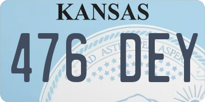 KS license plate 476DEY