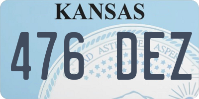 KS license plate 476DEZ