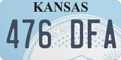 KS license plate 476DFA