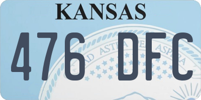 KS license plate 476DFC