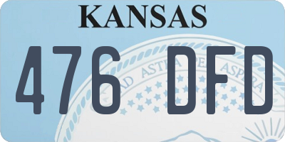KS license plate 476DFD