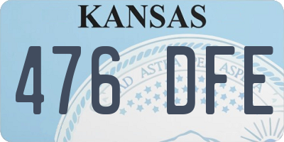 KS license plate 476DFE