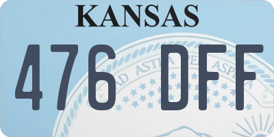 KS license plate 476DFF