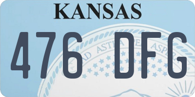 KS license plate 476DFG