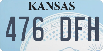 KS license plate 476DFH