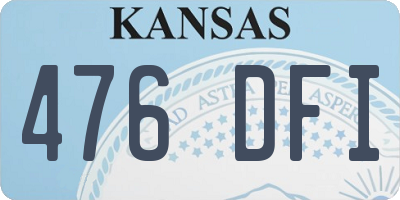 KS license plate 476DFI
