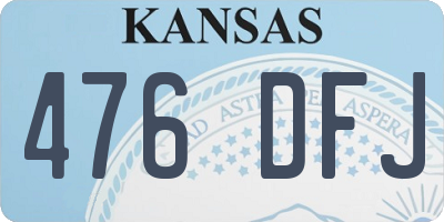 KS license plate 476DFJ