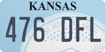 KS license plate 476DFL