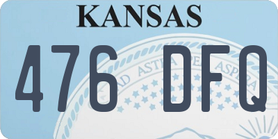 KS license plate 476DFQ