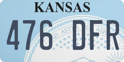 KS license plate 476DFR