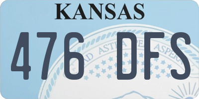 KS license plate 476DFS