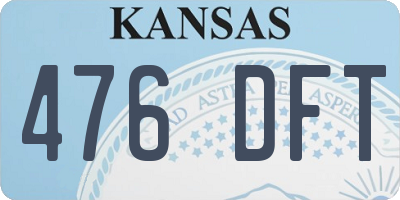 KS license plate 476DFT