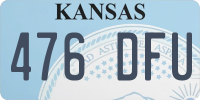 KS license plate 476DFU