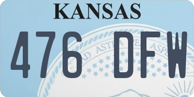 KS license plate 476DFW