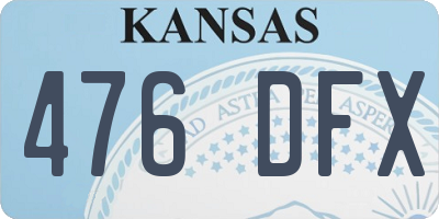 KS license plate 476DFX