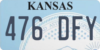 KS license plate 476DFY