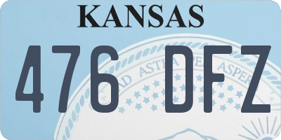 KS license plate 476DFZ