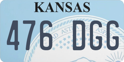 KS license plate 476DGG
