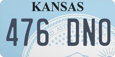 KS license plate 476DNO