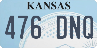 KS license plate 476DNQ