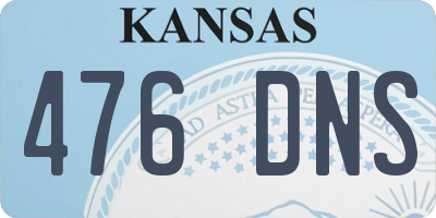 KS license plate 476DNS