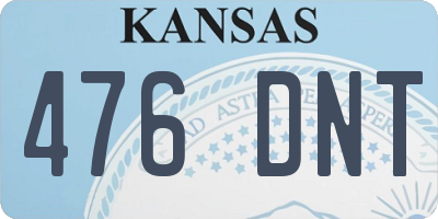 KS license plate 476DNT