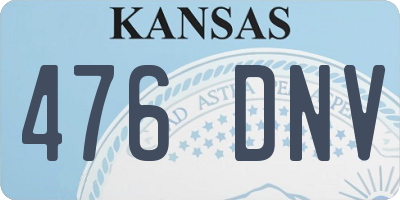 KS license plate 476DNV