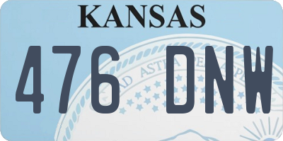 KS license plate 476DNW