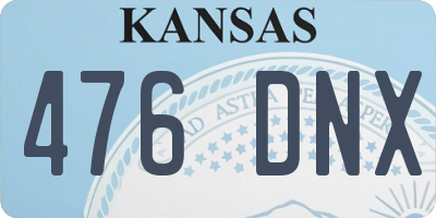 KS license plate 476DNX