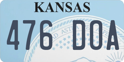 KS license plate 476DOA