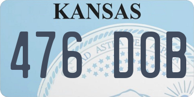 KS license plate 476DOB