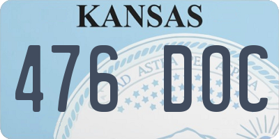 KS license plate 476DOC