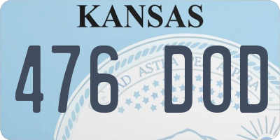 KS license plate 476DOD