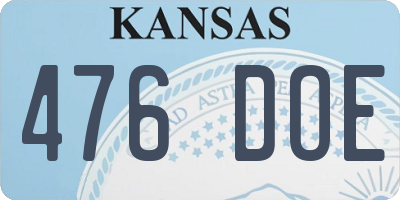 KS license plate 476DOE