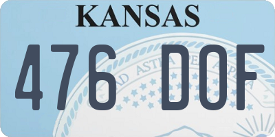 KS license plate 476DOF