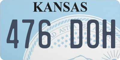 KS license plate 476DOH