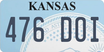 KS license plate 476DOI