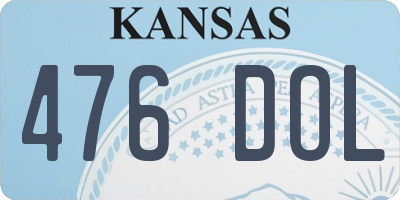KS license plate 476DOL
