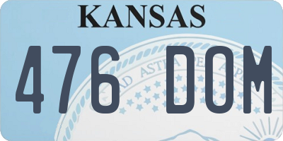 KS license plate 476DOM