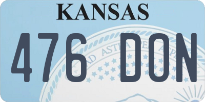 KS license plate 476DON