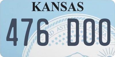 KS license plate 476DOO