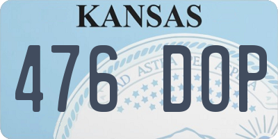 KS license plate 476DOP
