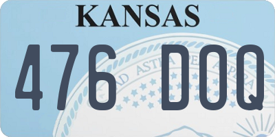 KS license plate 476DOQ