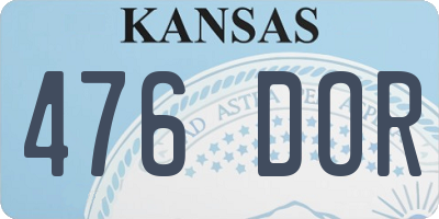 KS license plate 476DOR