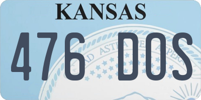 KS license plate 476DOS